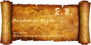 Reinhardt Milán névjegykártya